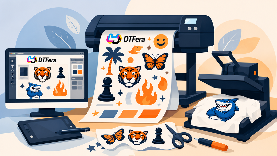 Print-ready artwork file with transparent background prepared for a DTF gang sheet