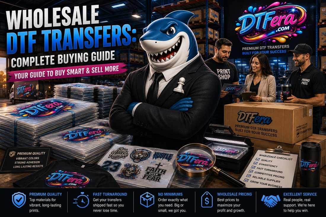 Wholesale DTF transfers for print shops, clothing brands, and businesses with premium commercial-quality printing