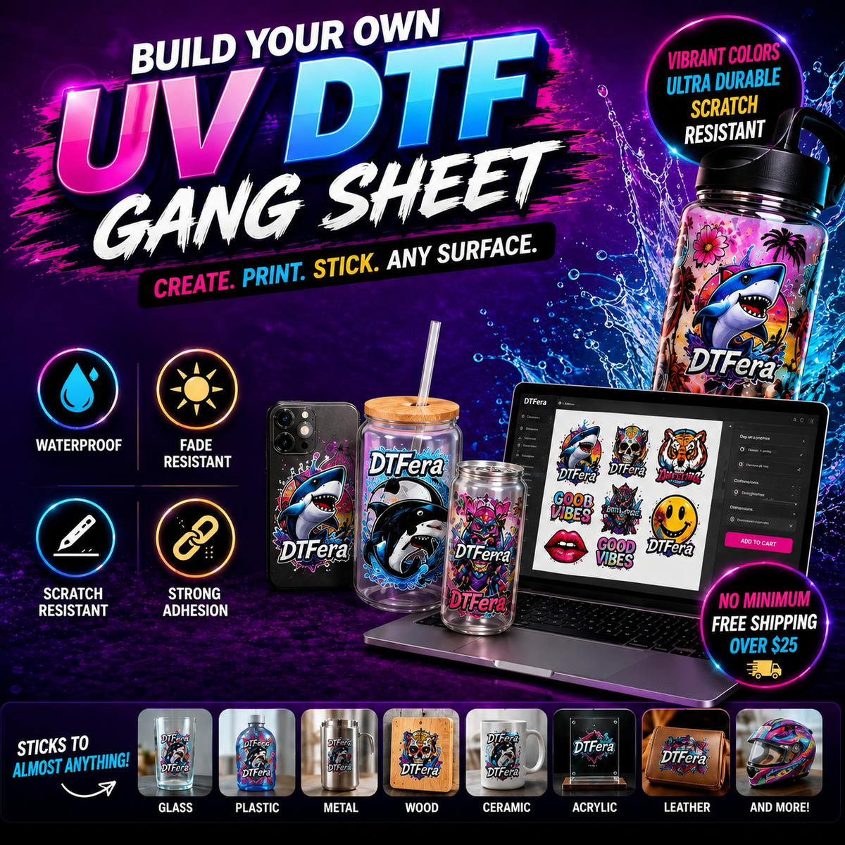 Custom UV DTF Gang Sheet Builder